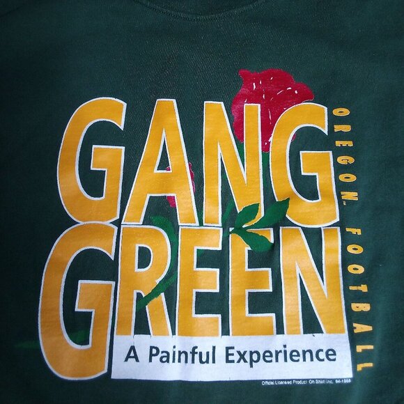 Vintage Oregon Ducks Gang Green Rose Bowl 1995 T-Shirt - Picture 1 of 6